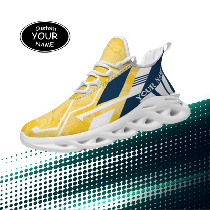 Personalized Michigan Wolverines Custom Max Sowl Shoes, Personalized Skull Sport Footwear, Custom Color-Blocked Running Shoes