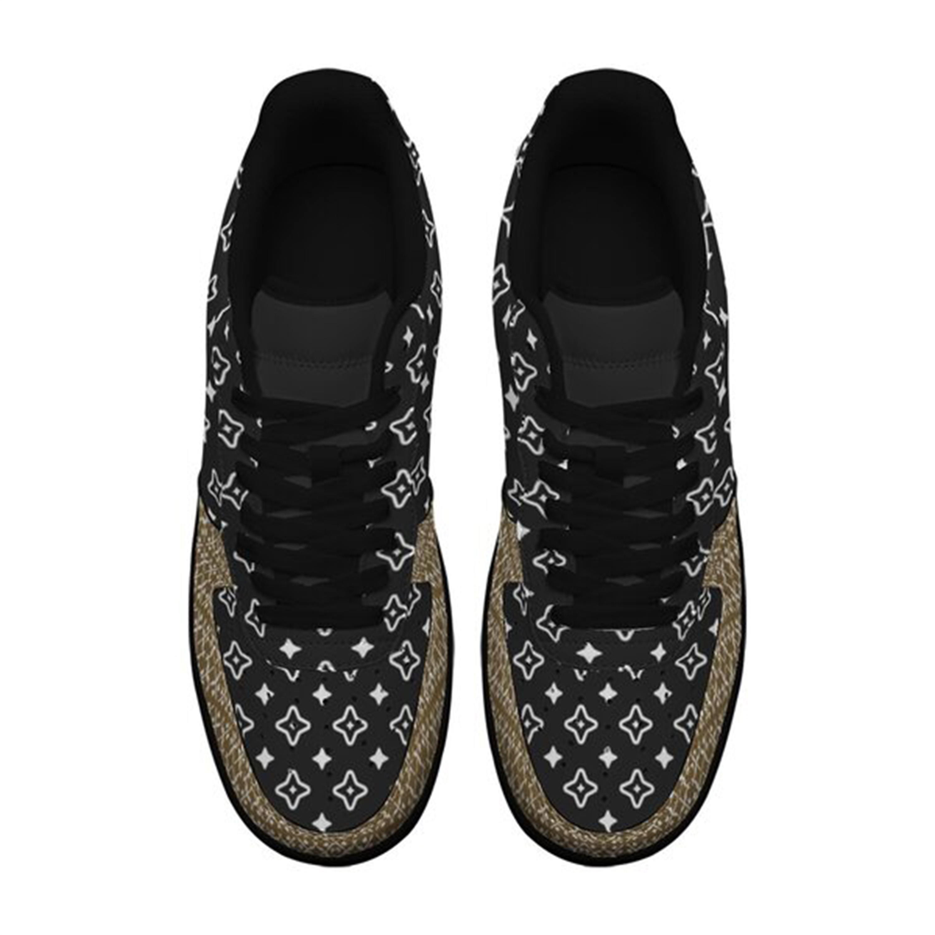 Air Force 1-25-yy-Quiet Luxe-4, Personalized Light Luxury Vintage Sneakers, Breathable Running Shoes, Printed Luxury-inspired Design, Anti-Slip Athletic Shoes, Lightweight Walking Sneakers