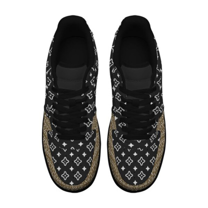 Air Force 1-25-yy-Quiet Luxe-4, Personalized Light Luxury Vintage Sneakers, Breathable Running Shoes, Printed Luxury-inspired Design, Anti-Slip Athletic Shoes, Lightweight Walking Sneakers