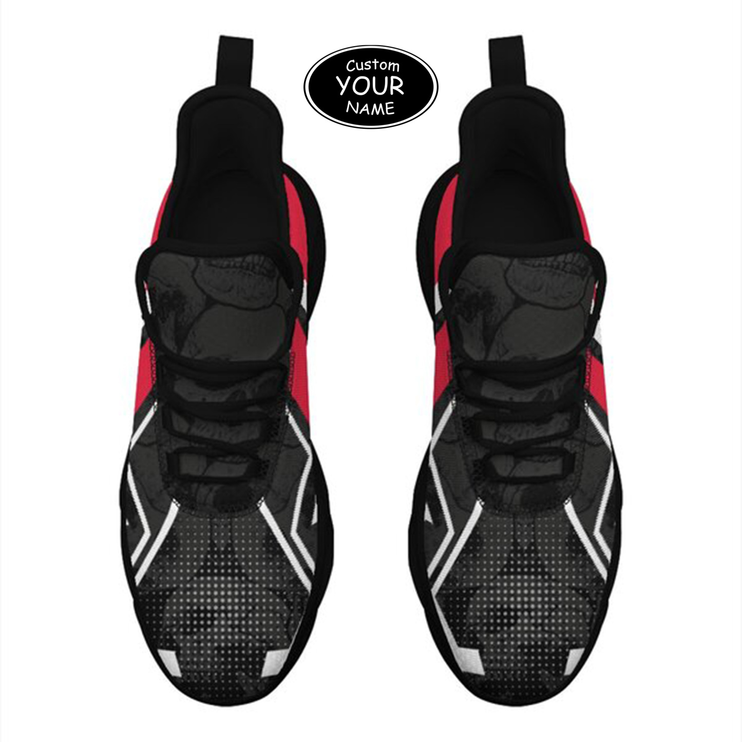 Max Sowl-25-yy-Cincinnati-24-5, Personalized Cincinnati Bearcats Custom Max Sowl Shoes, Personalized Skull Sport Footwear, Custom Color-Blocked Running Shoes