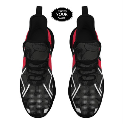 Max Sowl-25-yy-Cincinnati-24-5, Personalized Cincinnati Bearcats Custom Max Sowl Shoes, Personalized Skull Sport Footwear, Custom Color-Blocked Running Shoes