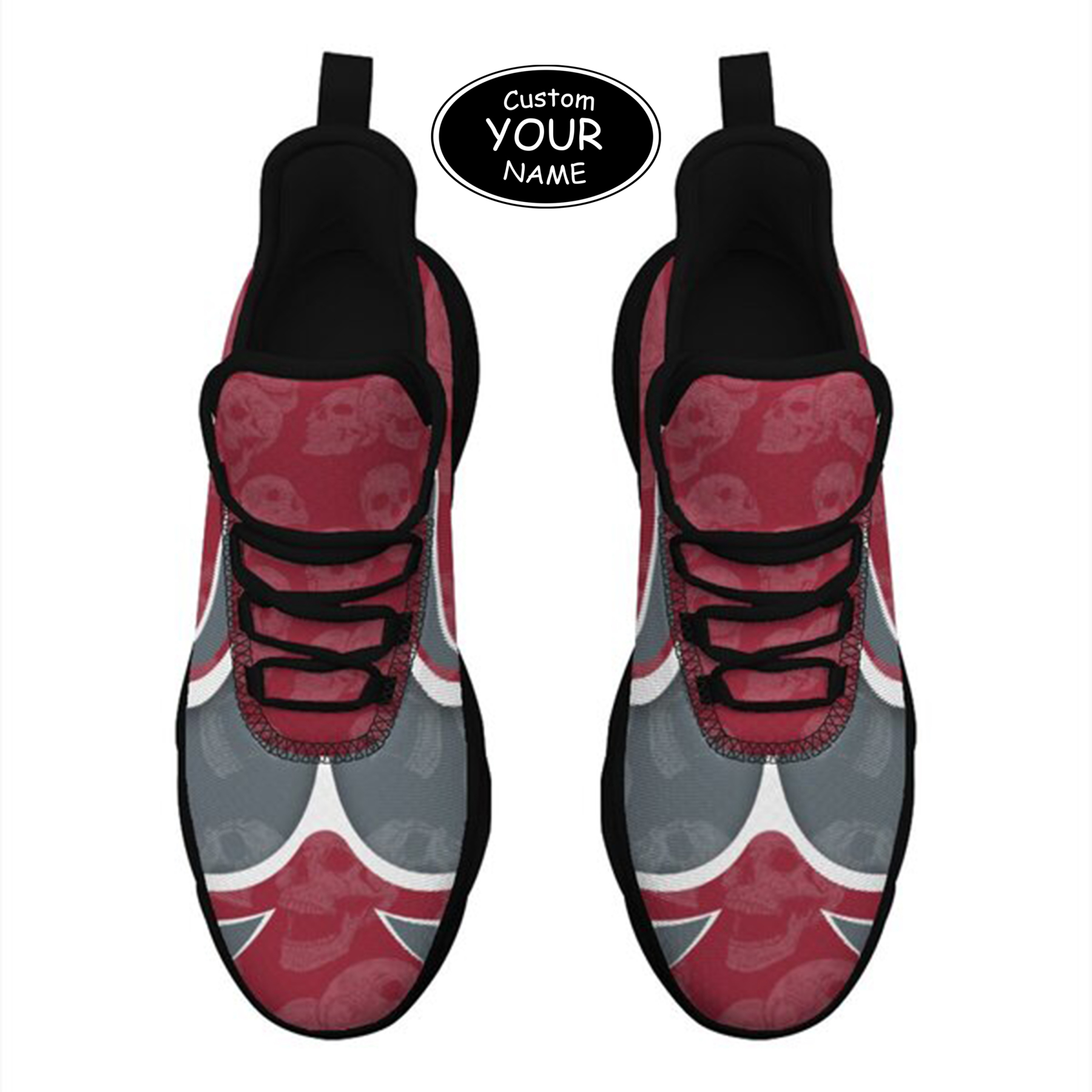 Max Sowl-25-cy-Pullman-10-5, Personalized Washington State Cougars Custom Max Sowl Shoes, Personalized Skull Sport Footwear, Custom Color-Blocked Running Shoes