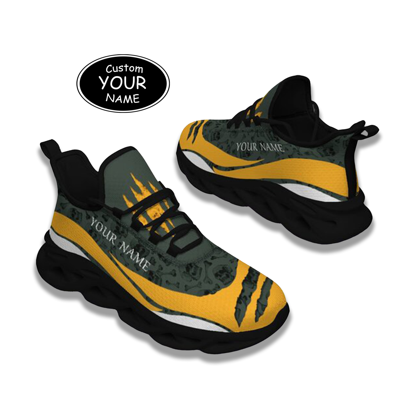 Max Sowl-25-cy-Green Bay-13-3，Personalized  Green Bay Sneakers, Custom Breathable Walking Shoes, Patriotic Running Shoes
