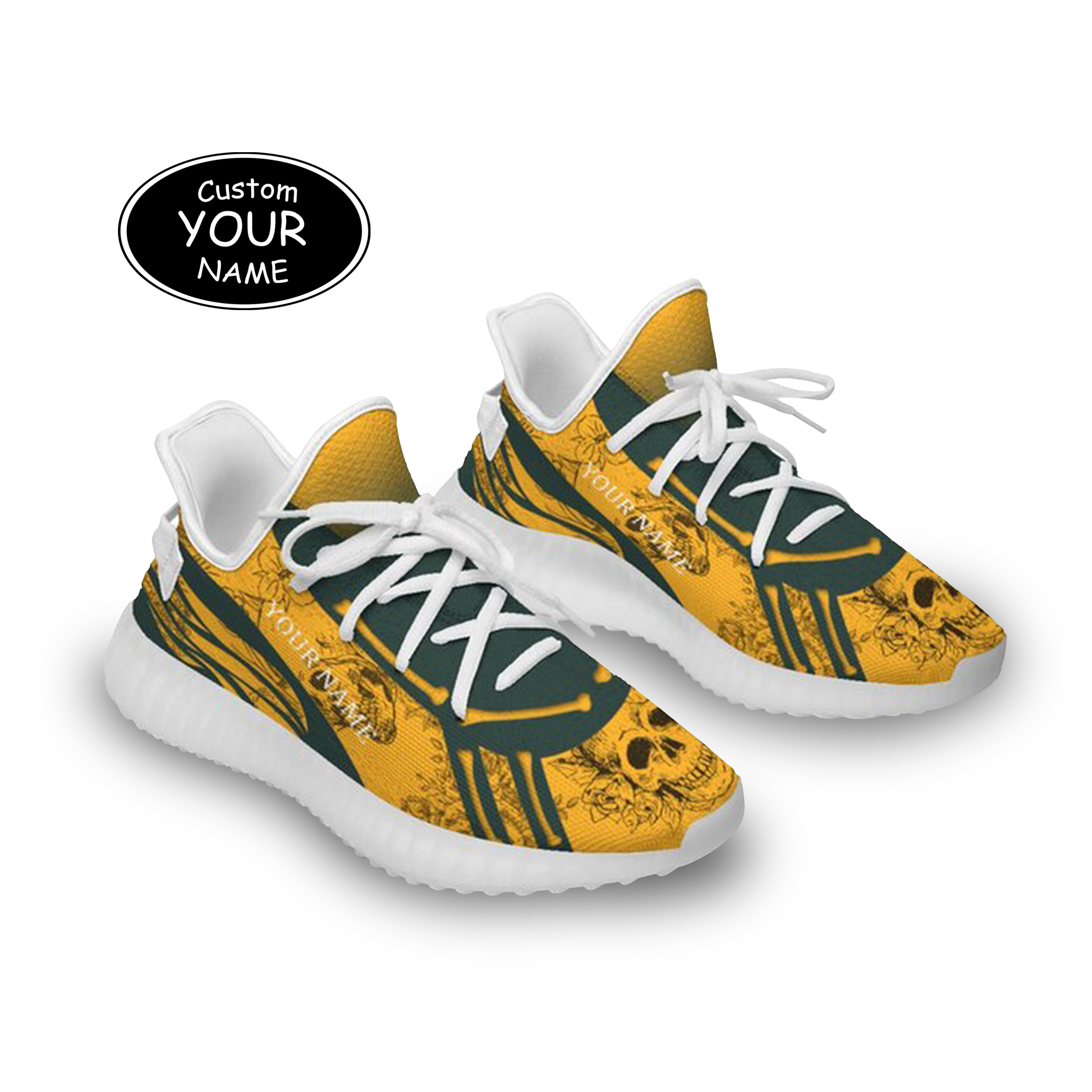 SH051-25-cy-Green Bay-13-1，Personalized  Green Bay Sneakers, Custom Breathable Walking Shoes, Patriotic Running Shoes