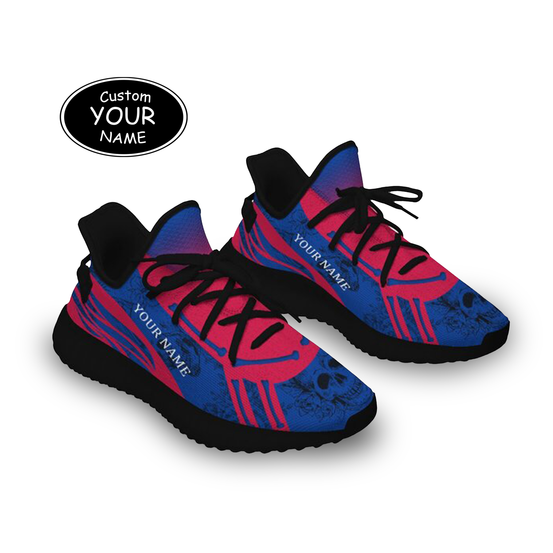 SH051-25-cy-Buffalo-4-1，Personalized  Buffalo Sneakers, Custom Breathable Walking Shoes, Patriotic Running Shoes