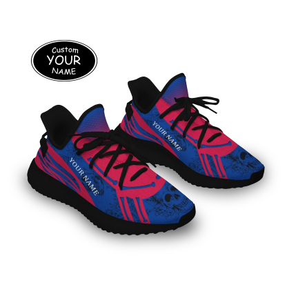 SH051-25-cy-Buffalo-4-1，Personalized  Buffalo Sneakers, Custom Breathable Walking Shoes, Patriotic Running Shoes