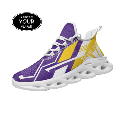 Max Sowl-25-yy-Baton Rouge-6-5, Personalized LSU Tigers Custom Max Sowl Shoes, Personalized Skull Sport Footwear, Custom Color-Blocked Running Shoes