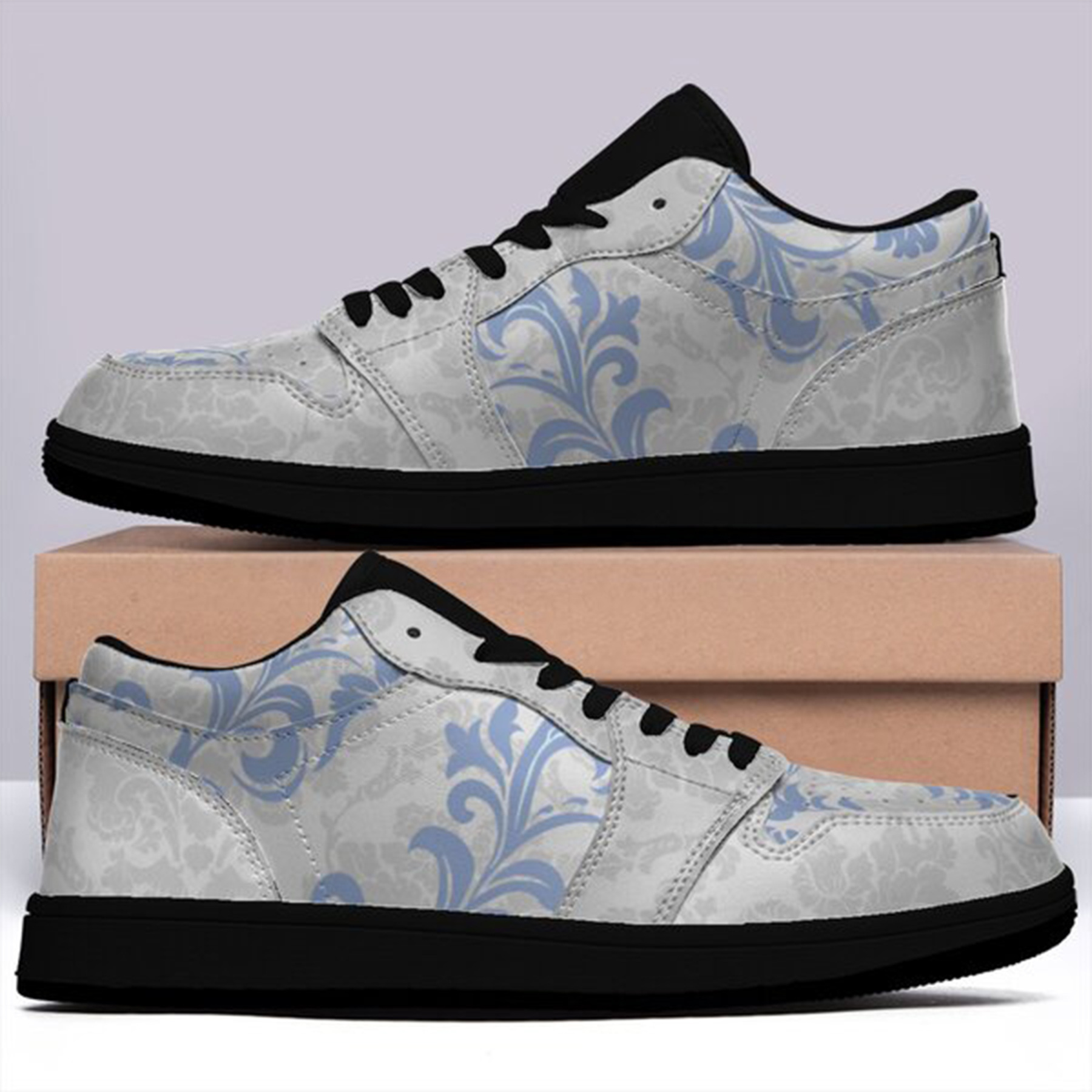Jordan 1-25-yy-Quiet Luxe-7, Personalized Light Luxury Vintage Sneakers, Custom Printed Design, Light Breathable, Casual Walking Shoes, Fashion Sneakers