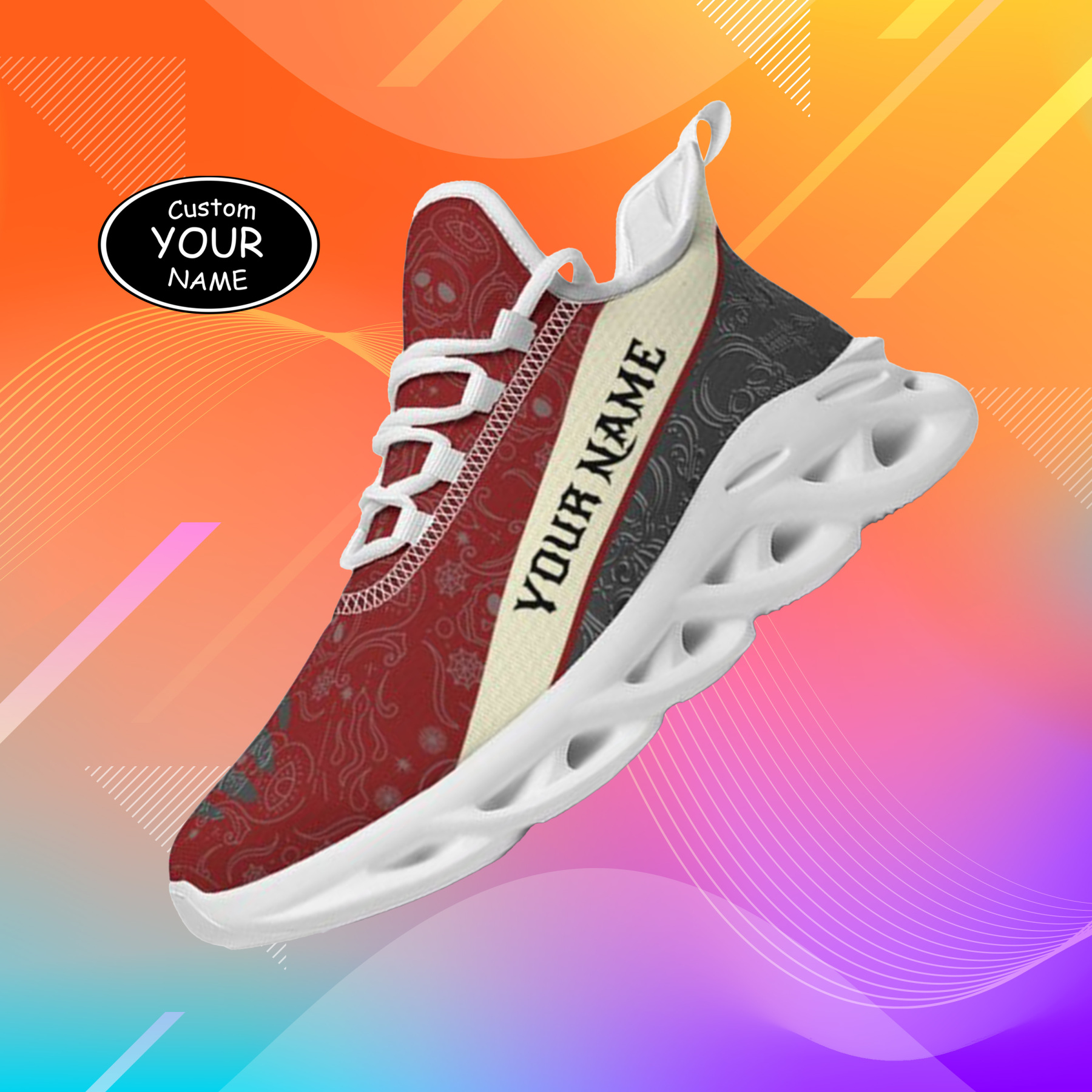 Personalized Oklahoma Sooners Custom Max Sowl Shoes, Patriotic Running Sneakers, Custom Comfortable Walking Shoes