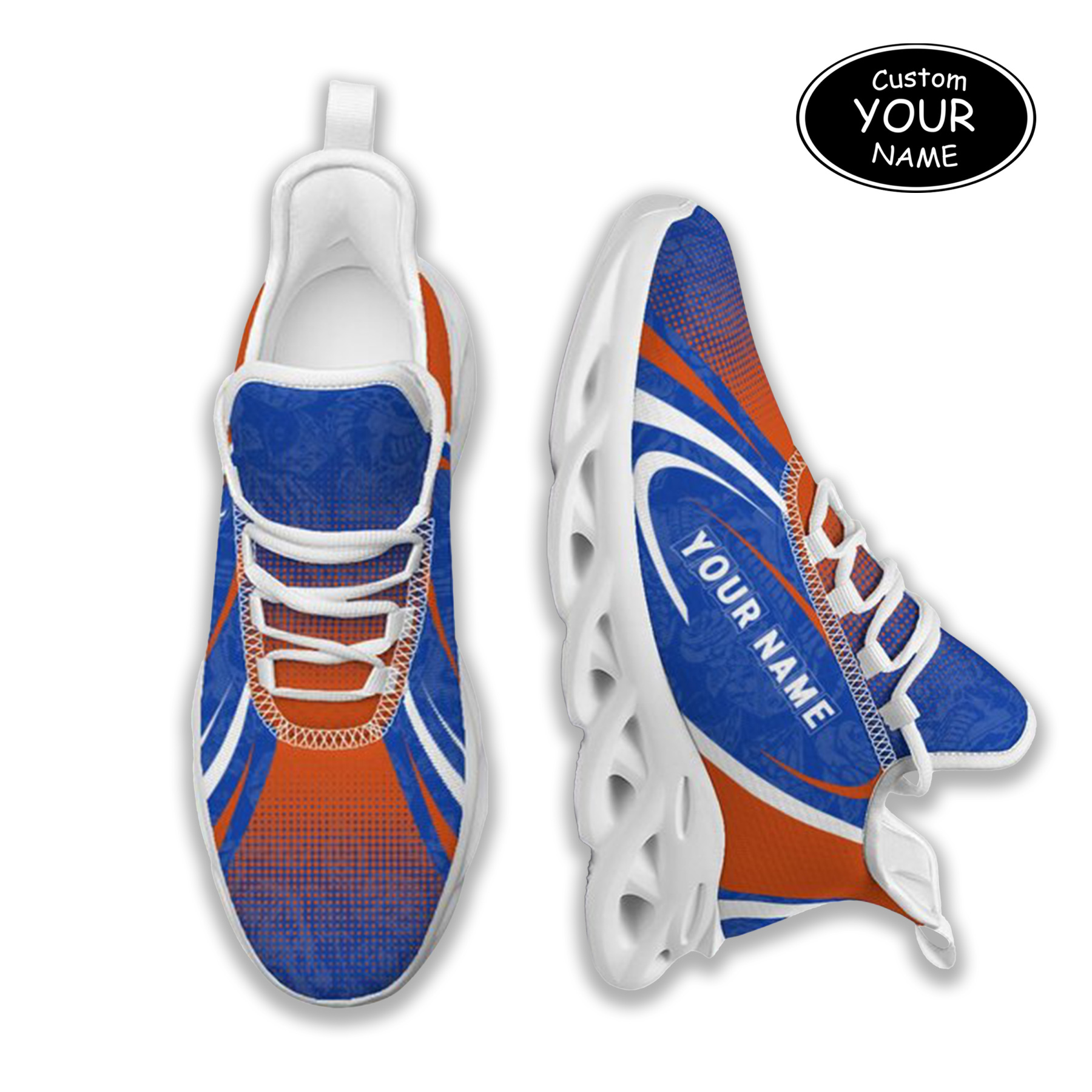 Max Sowl-25-yy-Boise-23-6, Personalized Boise State Broncos Custom Max Sowl Shoes, Personalized Skull Sport Footwear, Custom Color-Blocked Running Shoes