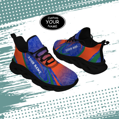 Max Sowl-25-yy-Gainesville-7-6, Personalized Florida Gators Custom Max Sowl Shoes, Personalized Skull Sport Footwear, Custom Color-Blocked Running Shoes