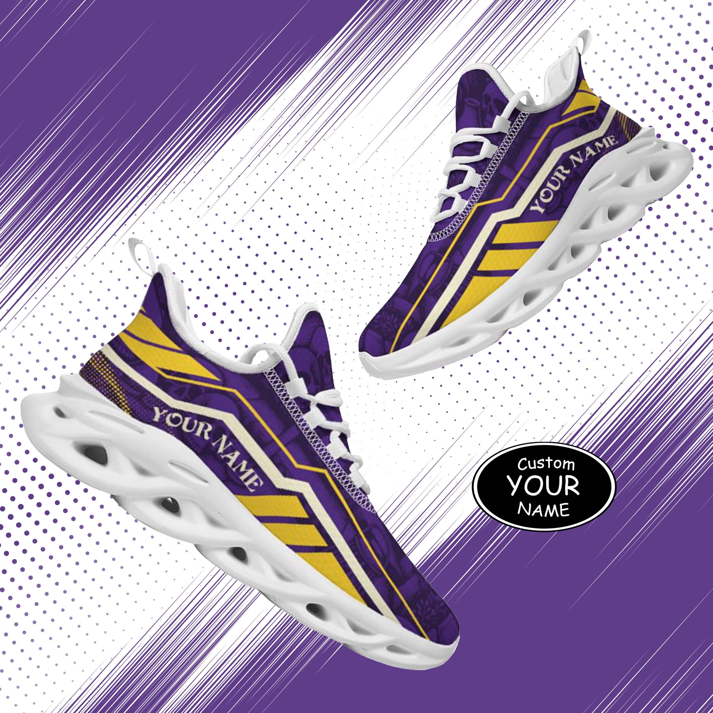Personalized LSU Tigers Custom Max Sowl Shoes, Patriotic Running Sneakers, Custom Comfortable Walking Shoes