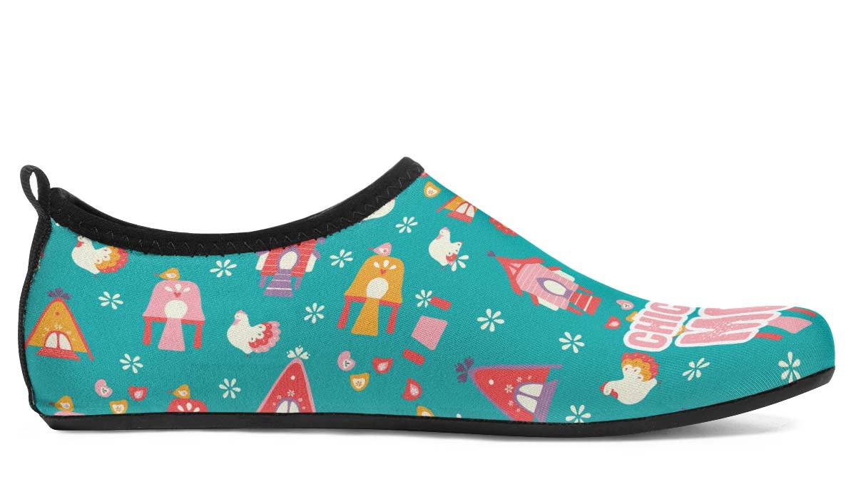 Chicken Mom Aqua Barefoot Shoes