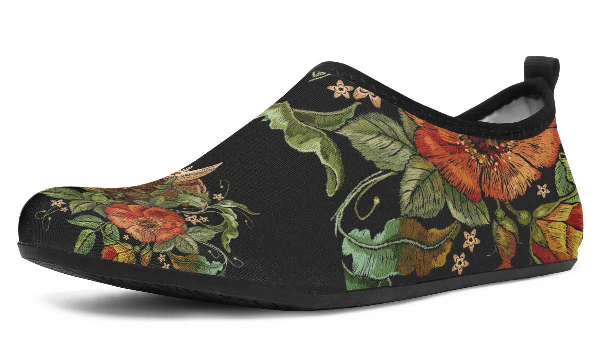 Embroidery Horse Aqua Barefoot Shoes