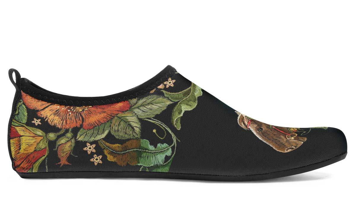 Embroidery Horse Aqua Barefoot Shoes