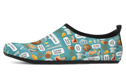 Latin Phrases Aqua Barefoot Shoes
