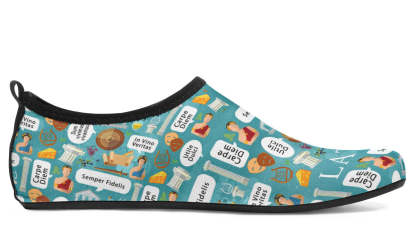 Latin Phrases Aqua Barefoot Shoes