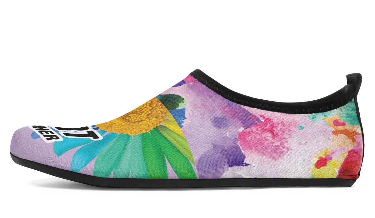 Rainbow Art Teacher Aqua Barefoot Shoes