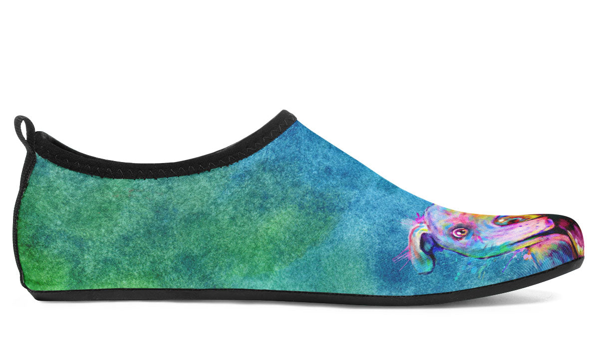 Rainbow Pit Bull Aqua Barefoot Shoes