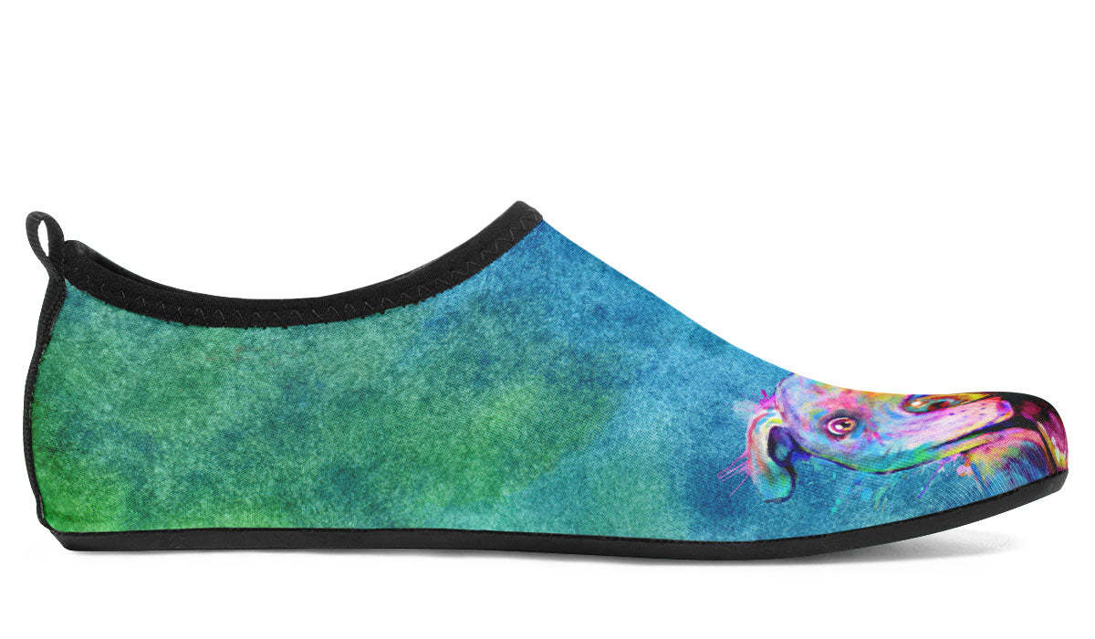 Rainbow Pit Bull Aqua Barefoot Shoes