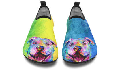 Rainbow Pit Bull Aqua Barefoot Shoes