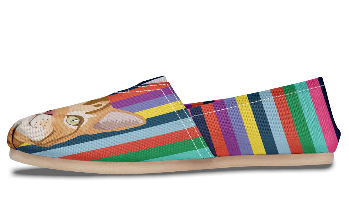 Colorful Tabby Cat Casual Shoes