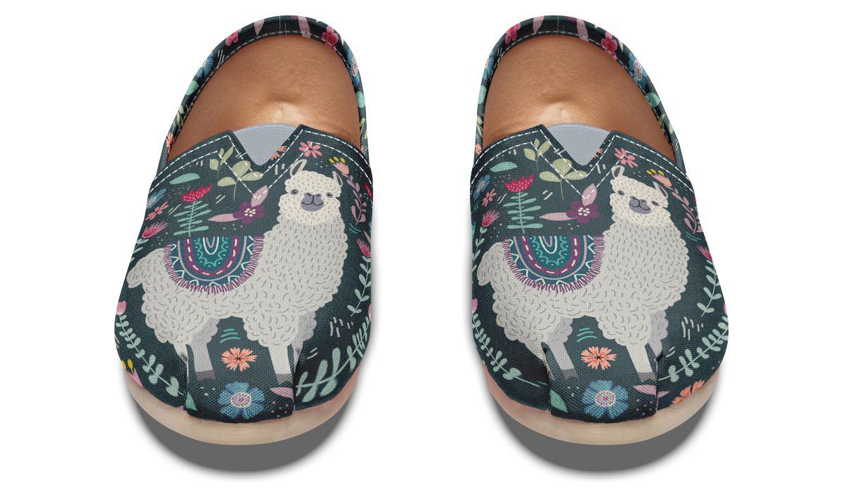 Floral Llama Casual Shoes