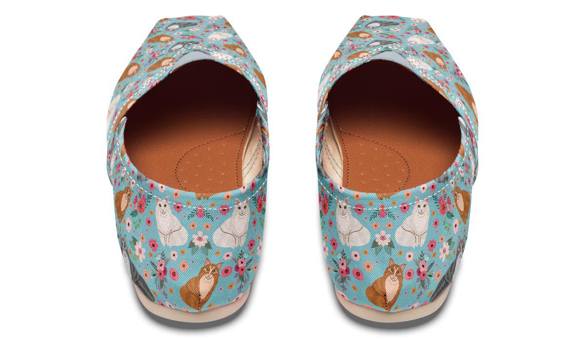 Maine Coon Cat Flower Casual Shoes