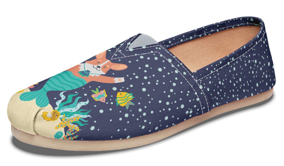 Mermaid Corgi Casual Shoes