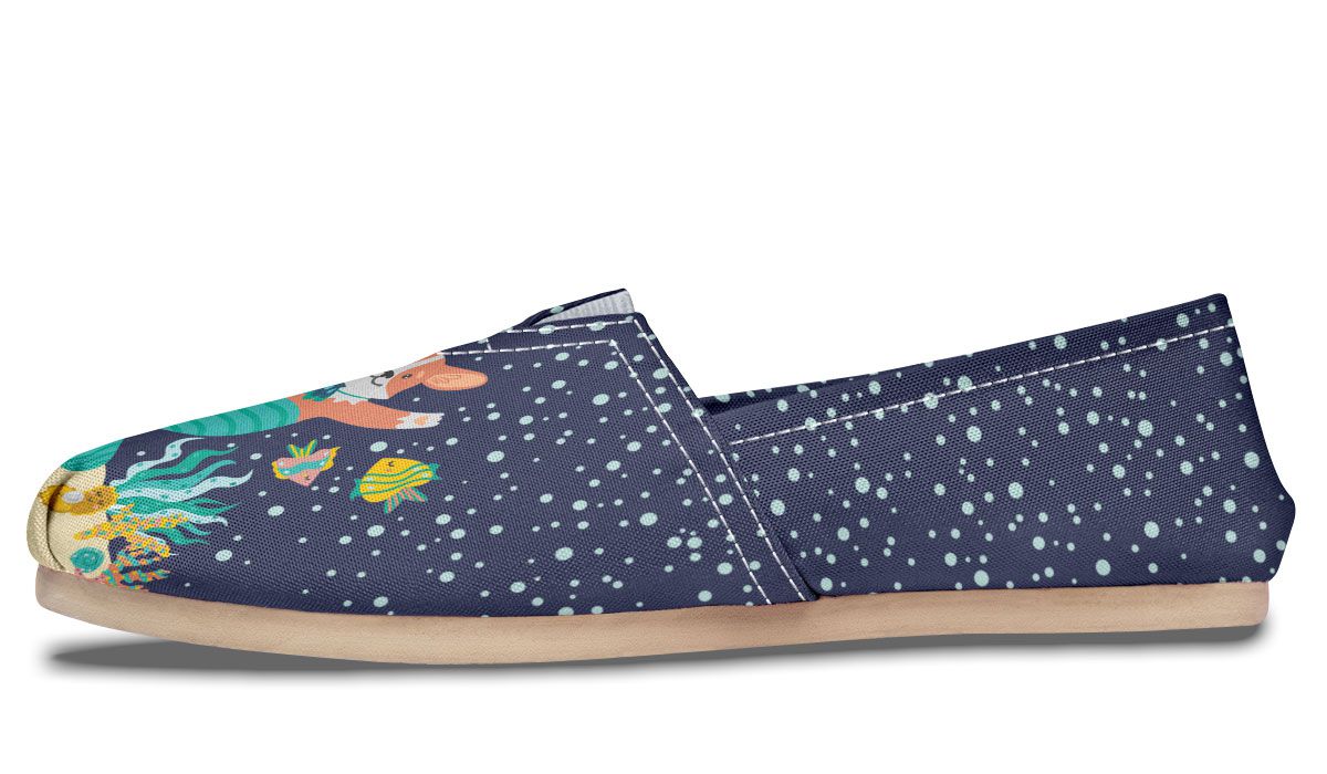 Mermaid Corgi Casual Shoes