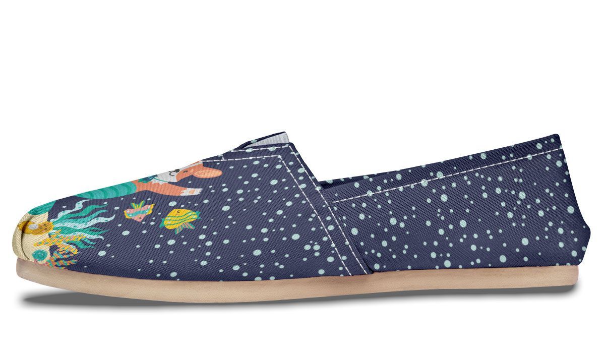 Mermaid Corgi Casual Shoes