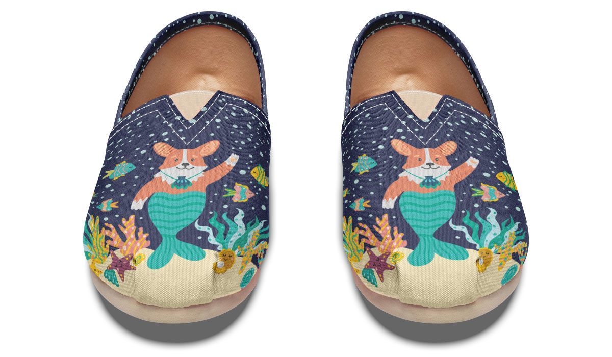 Mermaid Corgi Casual Shoes