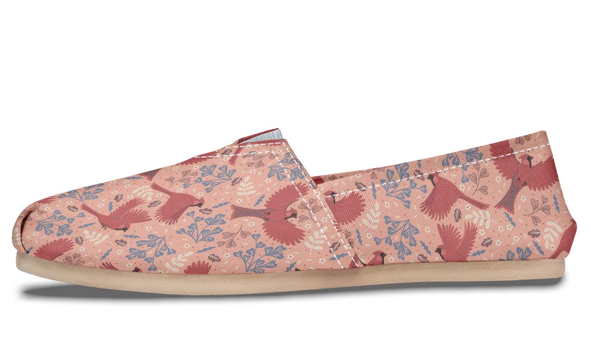 Red Cardinals Pattern Casual Shoes