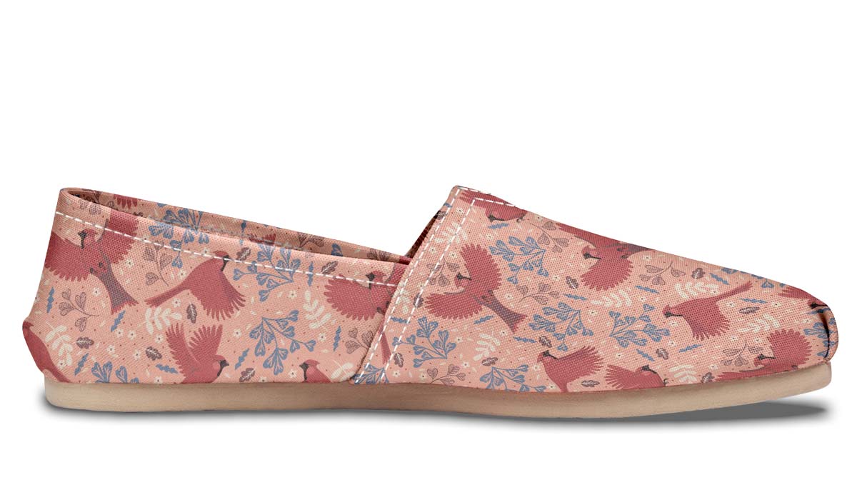 Red Cardinals Pattern Casual Shoes