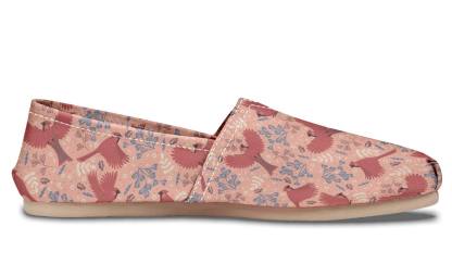 Red Cardinals Pattern Casual Shoes