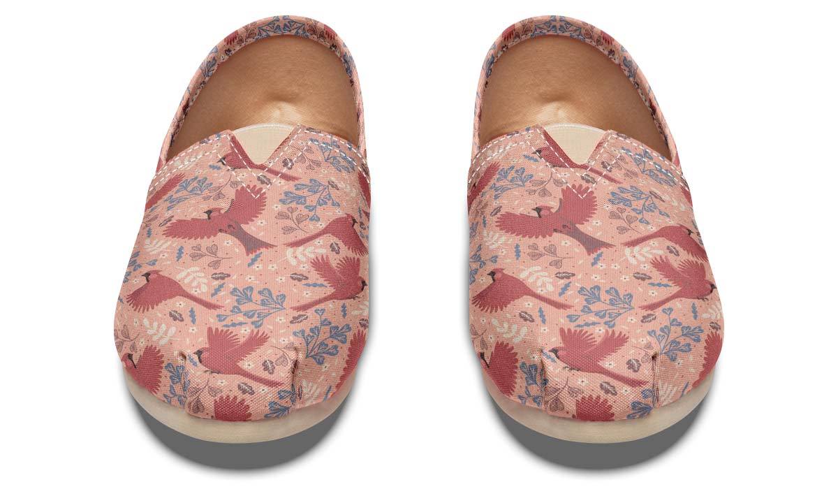 Red Cardinals Pattern Casual Shoes
