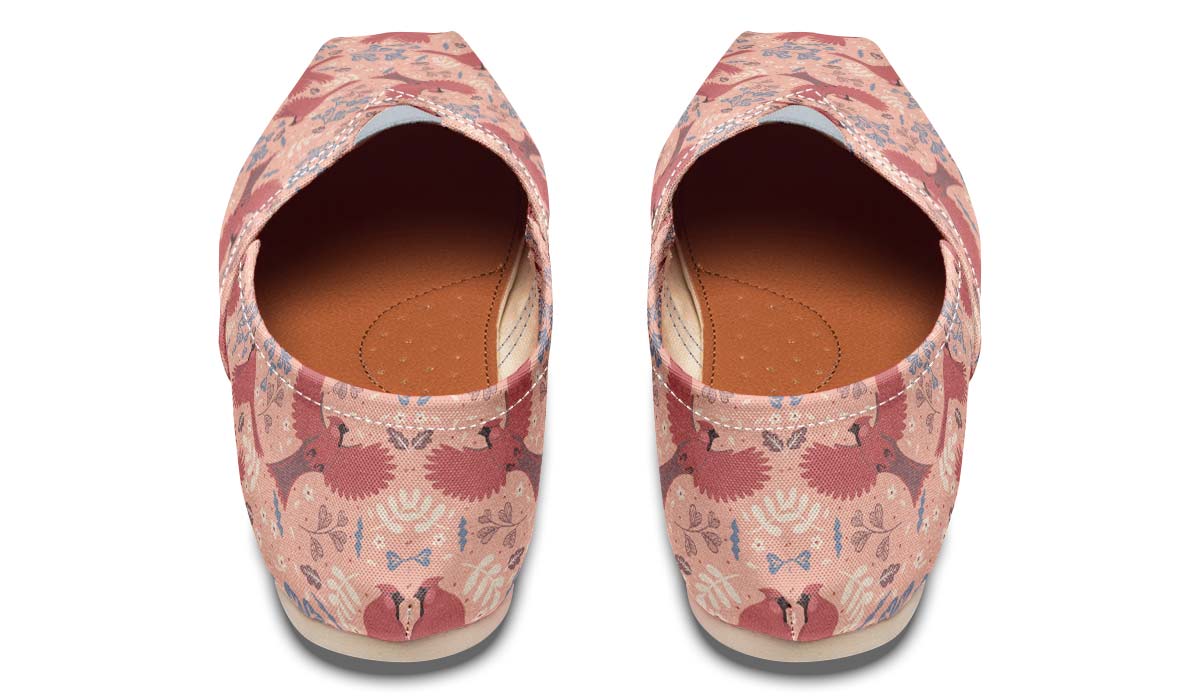 Red Cardinals Pattern Casual Shoes
