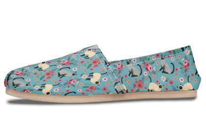 Siamese Cat Flower Casual Shoes