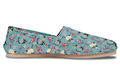Siamese Cat Flower Casual Shoes