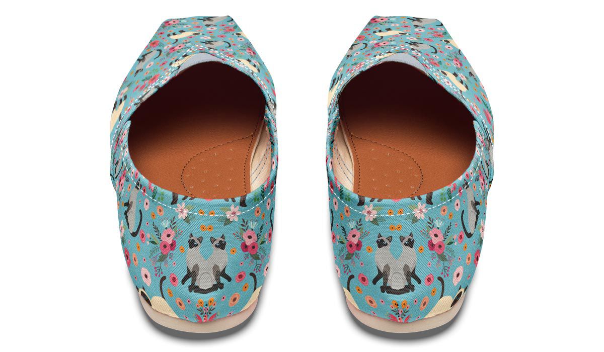 Siamese Cat Flower Casual Shoes