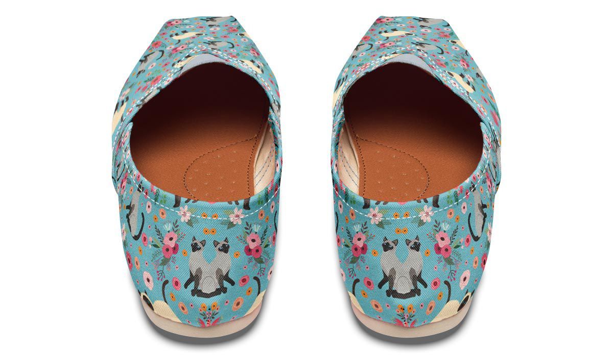 Siamese Cat Flower Casual Shoes
