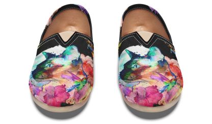 Watercolor Cat Siamese Casual Shoes