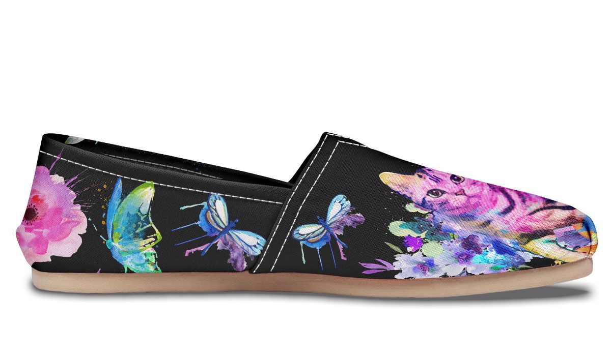 Watercolor Cat Tabby Casual Shoes
