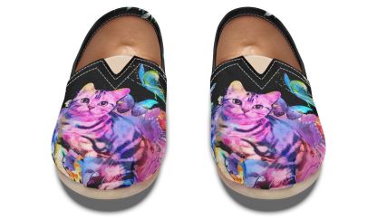 Watercolor Cat Tabby Casual Shoes