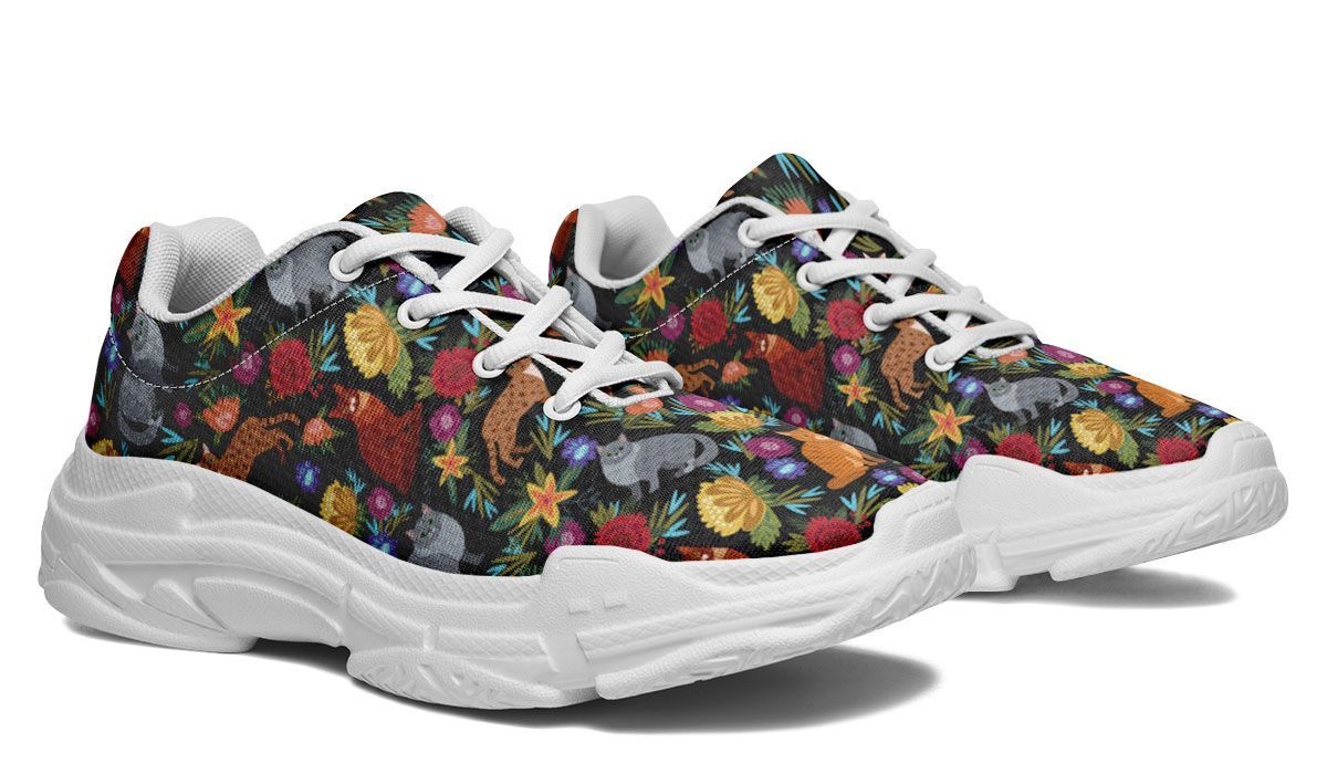 Cat Flower Chunky Sneakers
