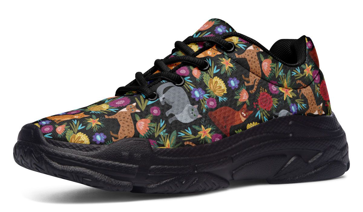Cat Flower Chunky Sneakers