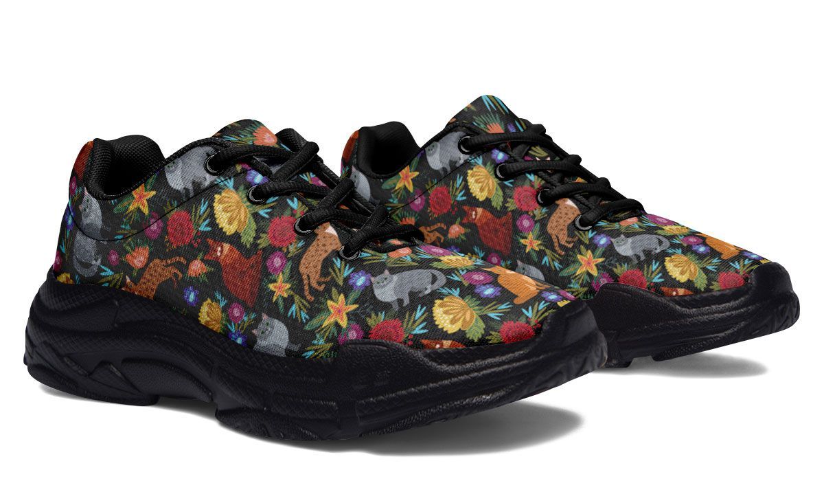Cat Flower Chunky Sneakers