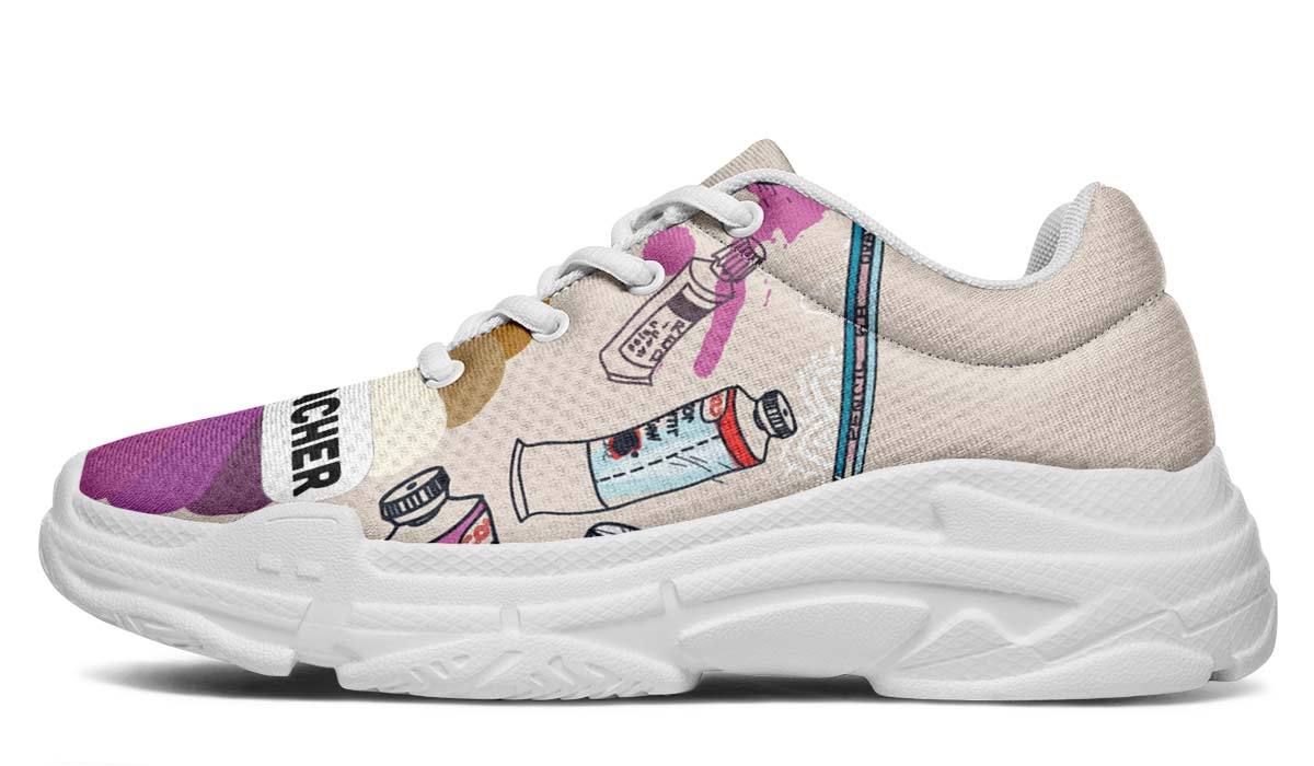 Colorful Art Teacher Chunky Sneakers