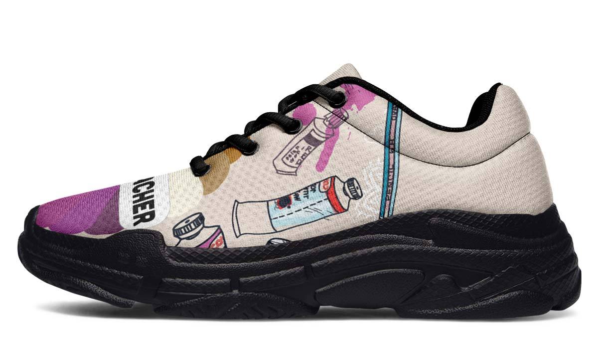 Colorful Art Teacher Chunky Sneakers