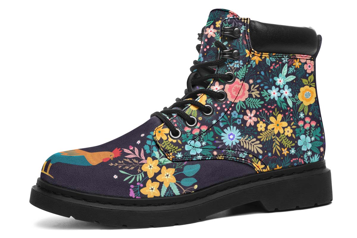 Floral Rooster Classic Vibe Boots